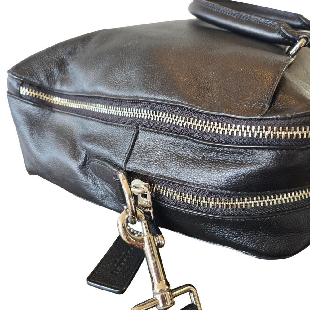Coach Hamilton Briefcase Black Pebbled Leather Laptop Bag F72985 - Picture 6 of 13